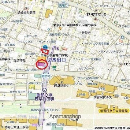 東京都新宿区高田馬場１丁目[1DK/29.19m2]の配置図