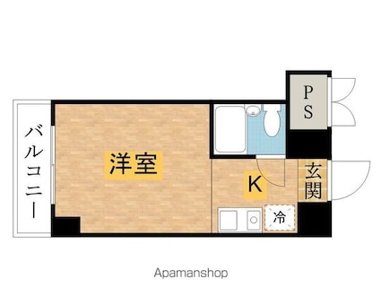 ウェルストーンⅢ[1K/17.24m2]の間取図