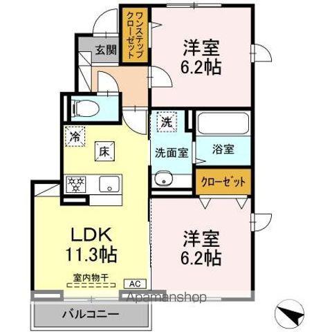 【ヴェルジェＢの間取り】