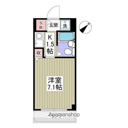シティコスモ小仲台[1K/18.57m2]の間取図