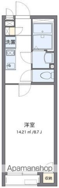 クレイノまつがおか[1K/25.17m2]の間取図