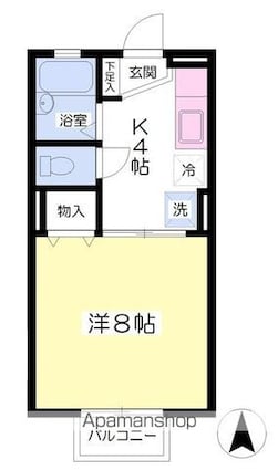 チェリーヒルズ[1K/26.71m2]の間取図