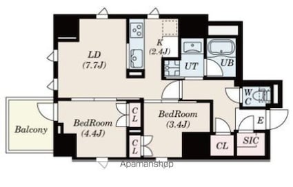 ＳーＲＥＳＩＤＥＮＣＥ日本橋馬喰町Ａｅｒｅ[2LDK/48.56m2]の間取図