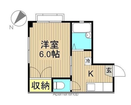 岩井マンション[1K/21.45m2]の間取図