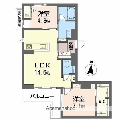 ビィアン　アテリア[2LDK/64.83m2]の間取図