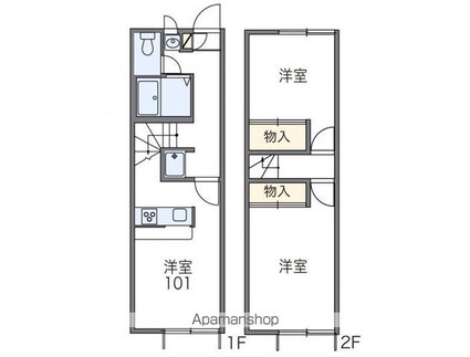 レオパレスパークサイド・Ｍ[2DK/49.68m2]の間取図