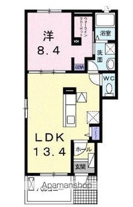 ジュネスＭ　Ⅱ[1LDK/47.08m2]の間取図