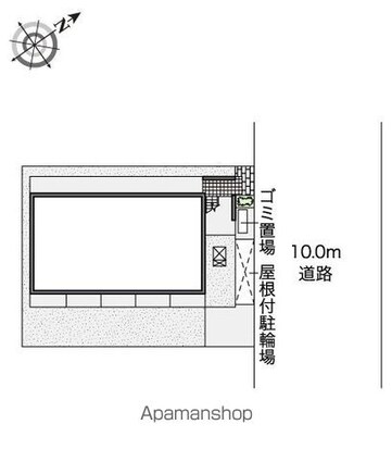 レオパレスリバーサイドにしろく[1K/20.81m2]の配置図