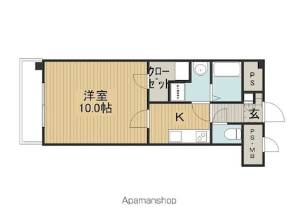 パークレジデンス城南[1K/34.2m2]の間取図