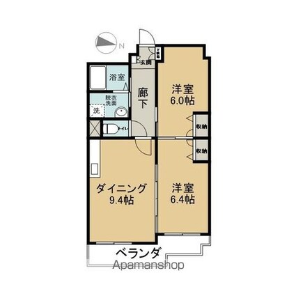 本町ＶＩＬＬＡ[2DK/56.5m2]の間取図