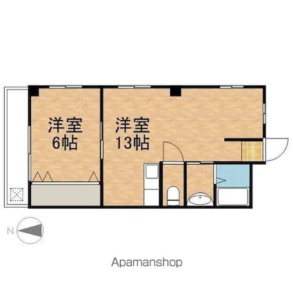 丸子ビル[1LDK/39.42m2]の間取図