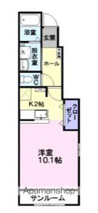 山形県天童市交り江４丁目[1K/36.28m2]の間取図