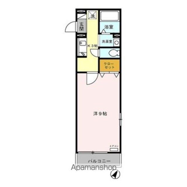 セジュール中井[1K/27.62m2]の間取図
