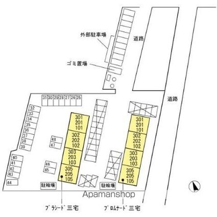 プラシード三宅[2LDK/60.57m2]の配置図