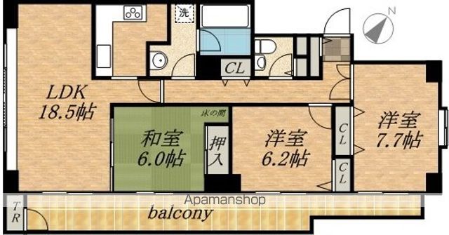 鹿友ディアプラザ旭ヶ丘の間取り写真