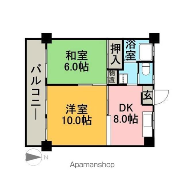 グリーンライフビル[2DK/50.4m2]の間取図