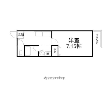 Ｈｏｕｓｅ　Ｉ　ＲＯＫＵＢＡＮＫＡＮ[1K/23.6m2]の間取図