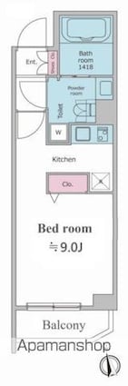 レオーネ方南町[1R/28.77m2]の間取図