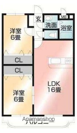 ユーミーアルシオン[2LDK/63.17m2]の間取図