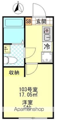 東京都板橋区蓮根２丁目[1K/17.05m2]の間取図