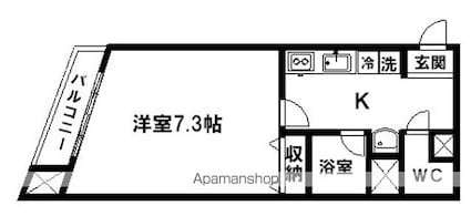 ＴＣ支倉[1K/25.81m2]の間取図