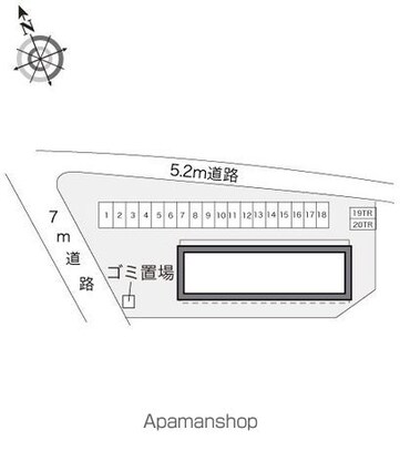 レオパレススリーアーチ[1K/24.84m2]の配置図