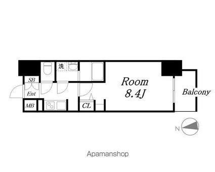 ＳーＲＥＳＩＤＥＮＣＥ尾頭橋ｂｅａｕｔｅ[1K/25.98m2]の間取図