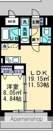 香川県高松市塩上町１丁目[1LDK/40.8m2]の間取図