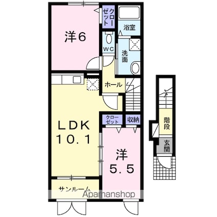シャイン[2LDK/56.98m2]の間取図