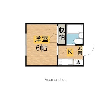 パルハイム泉町[1K/16m2]の間取図