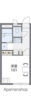 レオパレスアルプル[1K/20.28m2]の間取図