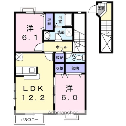 メゾン・ノーブルⅡ[2LDK/63.19m2]の間取図