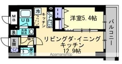 アンパレ内町[1LDK/41.81m2]の間取図