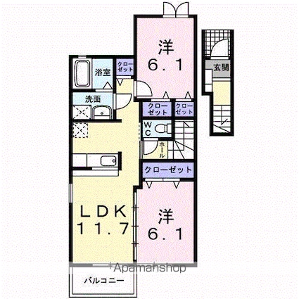 ラ　コリーナ　Ａ[2LDK/59.82m2]の間取図