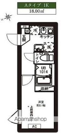東京都豊島区駒込７丁目[1K/18m2]の間取図