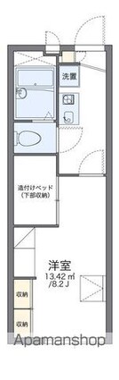 レオパレスエクセレント[1K/22.35m2]の間取図