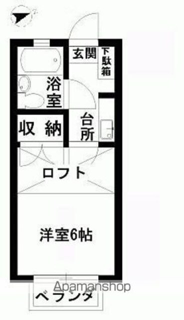 カーサグランデ[1K/17.6m2]の間取図