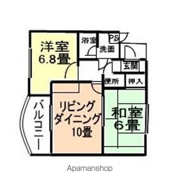 ロータスビレッジあいゆう　Ｄ棟[2LDK/51.54m2]の間取図