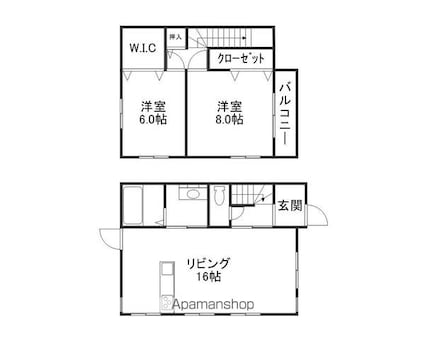 ハマゴーメゾネットⅡ[2LDK/75.07m2]の間取図