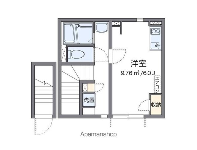 クレイノＡＳＡＢＡ[1R/24.13m2]の間取図