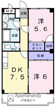 コートヴィレッジ２１[2DK/47.83m2]の間取図