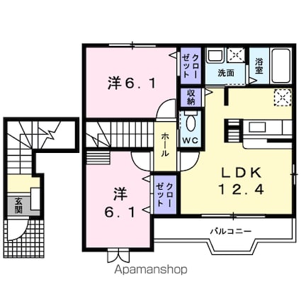 アルモニー　Ⅰ[2LDK/59.09m2]の間取図