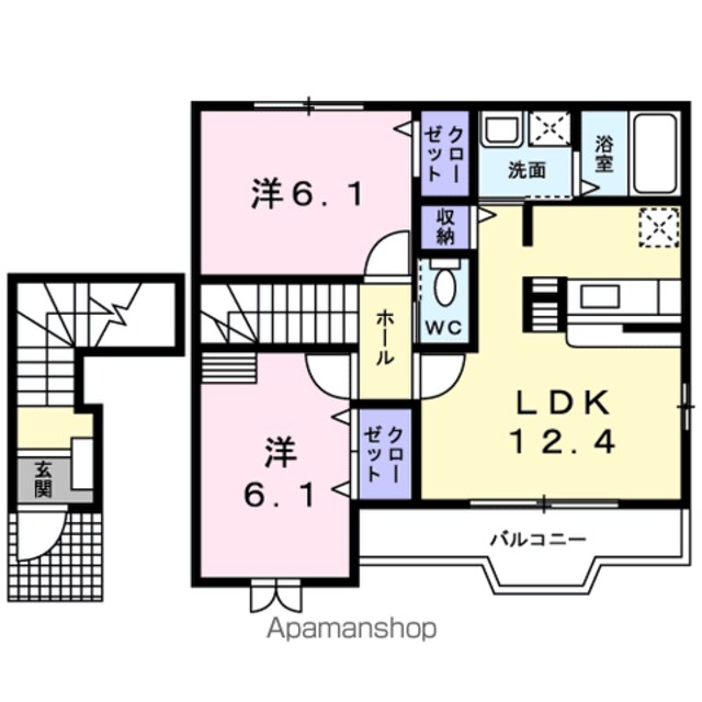 アルモニー　Ⅰ[2LDK/59.09m2]の間取図