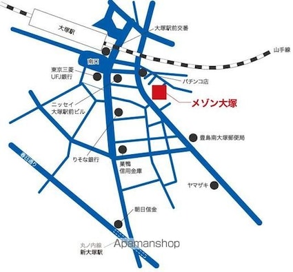メゾン大塚[1R/28.62m2]の配置図