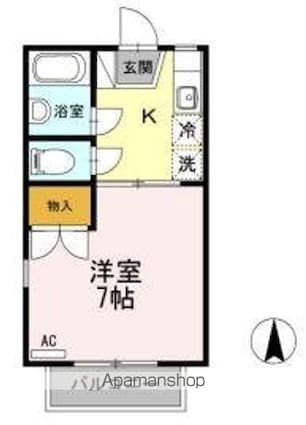 コンフォート屋島[1K/23.59m2]の間取図