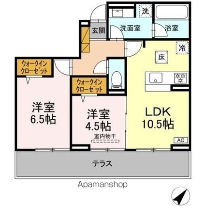 ハイクレスト[2LDK/53.33m2]の間取図