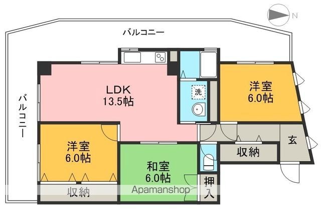 グランシェル[3LDK/68.69m2]の間取図