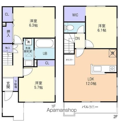 Ｌｕｐｉｎｕｓ　Ｂ（ルピナス）[3LDK/74.07m2]の間取図