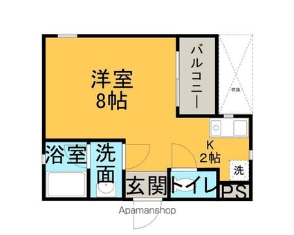 クリスタルコート[1R/27.3m2]の間取図