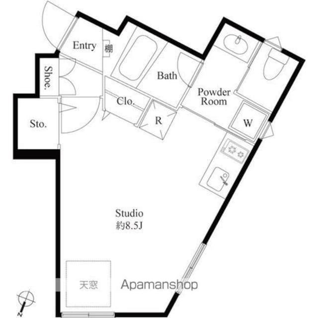 ネオハイム世田谷[1R/23.65m2]の間取図